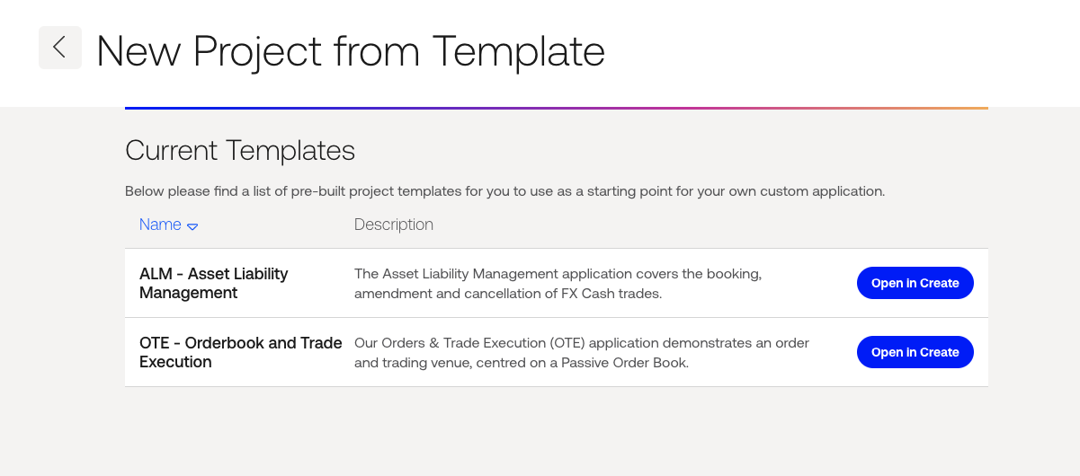 Launchpad project templates